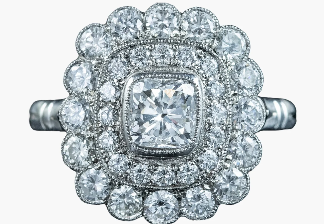 antique diamond cluster rings